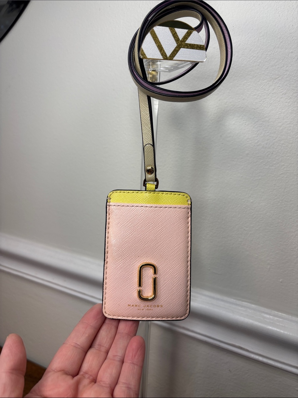 Marc Jacobs Snapshot Mint, Pink, Purple, Yellow Leather ID Card Holder Lanyard - Picture 6 of 12